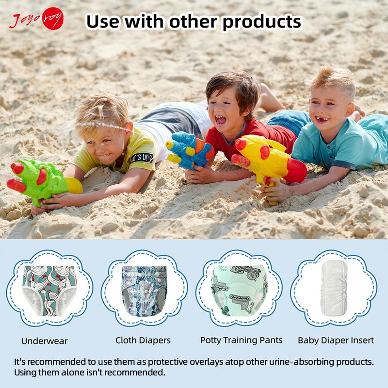 Joyo roy 4 Pcs White Cloth Diaper Covers for Girls and Boys Plastic Underwear for Potty Training Waterproof Underwear for Toddlers 5T Diaper Cover Soft Rubber Training Pants for Toddlers Plastic Pants - Image 4